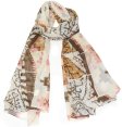 (image for) Premium Pattern Print Shawl Brown