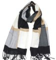 (image for) Premium Strip Print Scarf S0018 Black/Grey