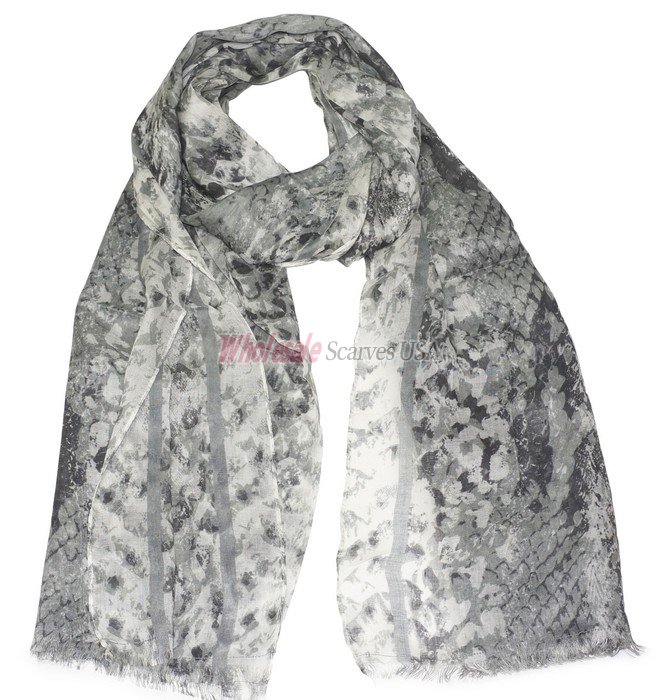 (image for) Premium Animal Print Shawl Grey