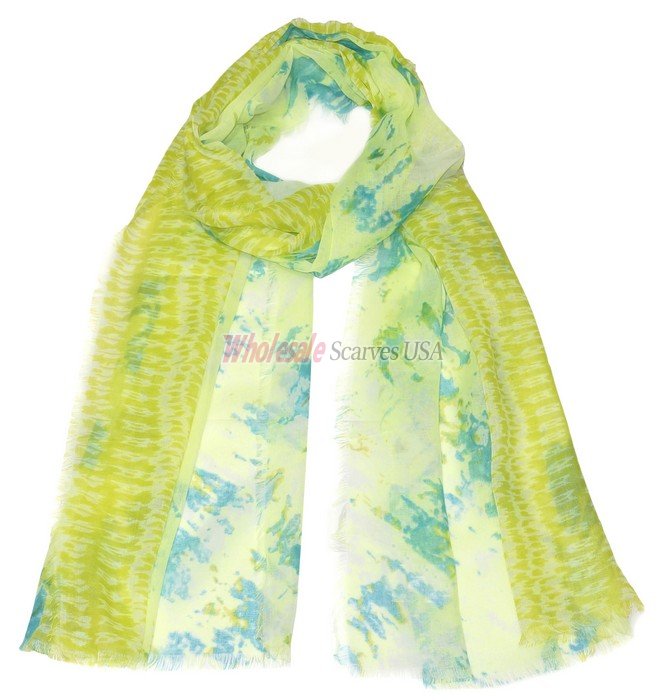 (image for) Premium Pattern Print Scarf Green