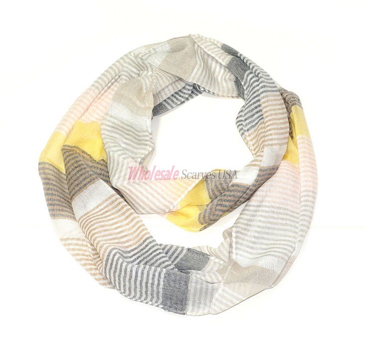 (image for) Premium Infinity Print Scarf S0029 Yellow