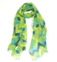 (image for) Premium Strip Print Scarf S0034 Green