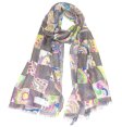 (image for) Premium Rose Print Scarf S0035 Grey