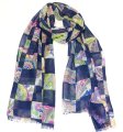 (image for) Premium Rose Print Scarf S0035 Blue