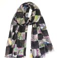 (image for) Premium Rose Print Scarf S0035 Black