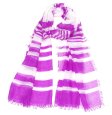 (image for) Premium Strip Print Scarf S0036 Purple