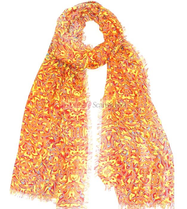(image for) Premium Animal Print Scarf Orange
