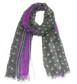 (image for) Premium Strip Print Scarf S0039 Grey