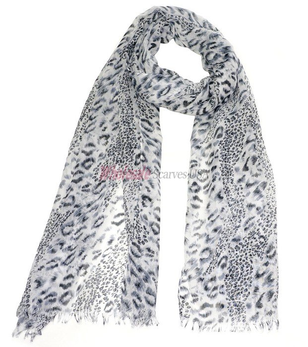 (image for) Premium Animal Print Shawl Black / White