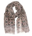 (image for) Premium Pattern Print Scarf Grey