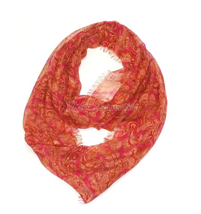 (image for) Premium Infinity Print Scarf S0048 Hot Pink
