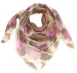 (image for) Premium Square Print Scarf S0050 Pink Brown