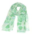 (image for) Premium Floral Print Scarf S0067 Green