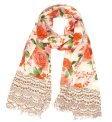 (image for) Premium Floral Print Scarf S0071 Red