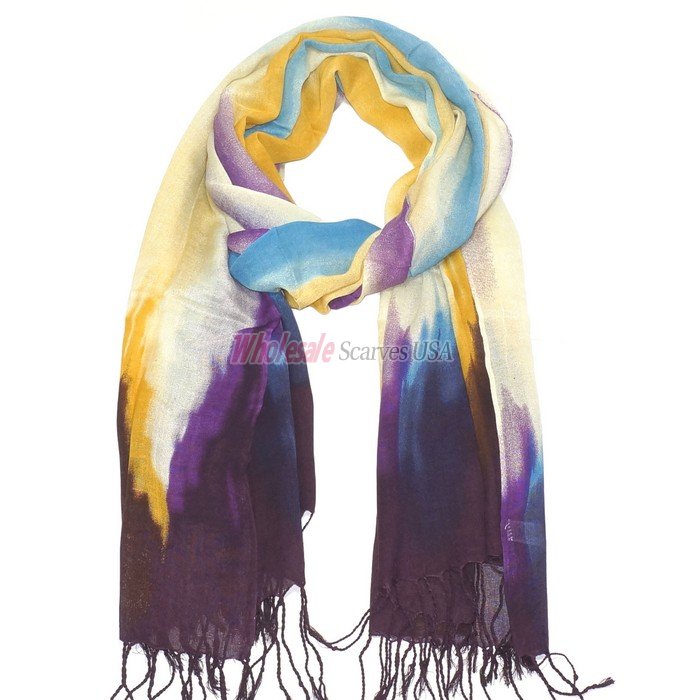 (image for) Premium Pattern Print Scarf S0074 Wine