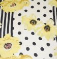 (image for) Premium Flower Dot Print Scarf S0084 Yellow