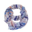 (image for) Premium Infinity Print Scarf S0088 Blue