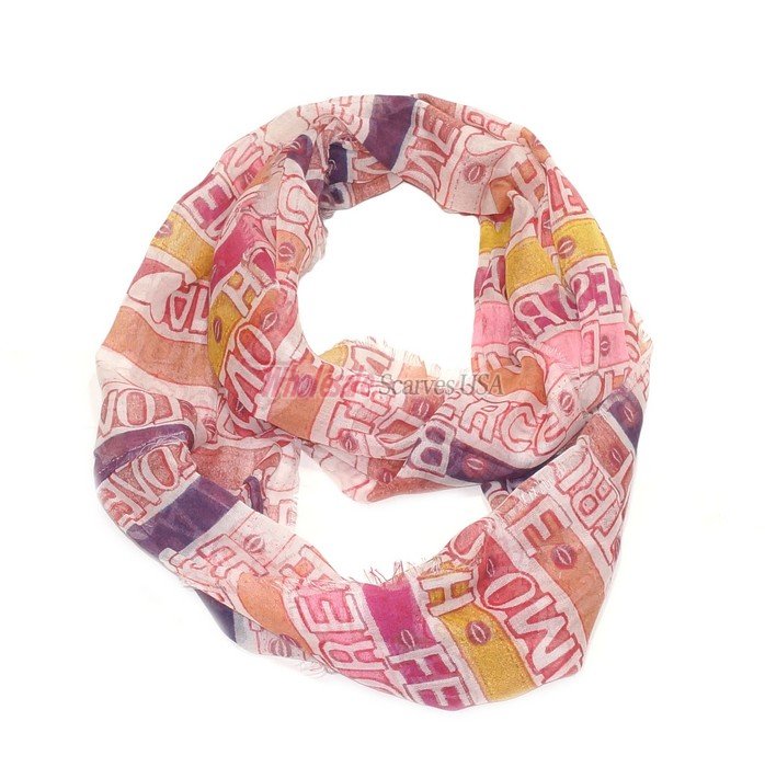 (image for) Premium Infinity Print Scarf S0088 Pink