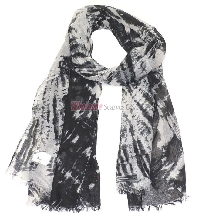 (image for) Premium Pattern Print Scarf S0066 Black