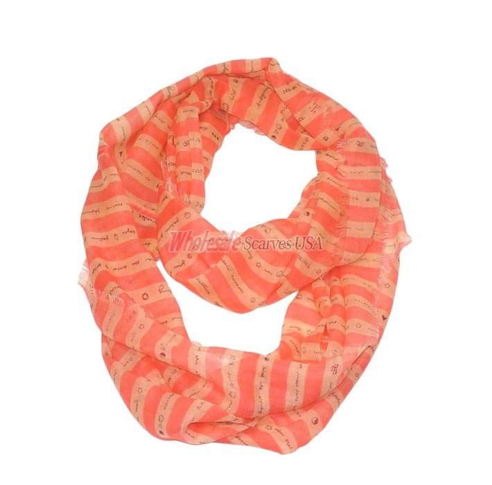 (image for) Premium Infinity Print Scarf S0093 Orange