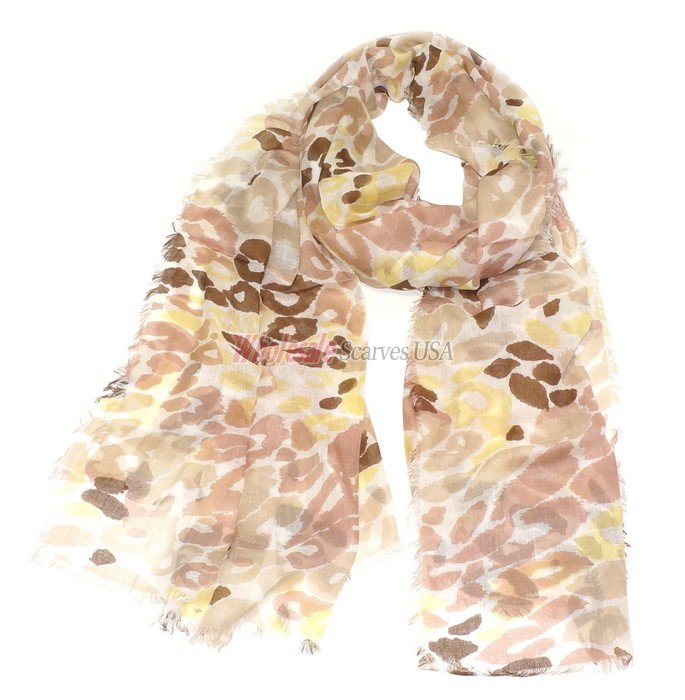 (image for) Premium Pattern Print Scarf S0094 Brown