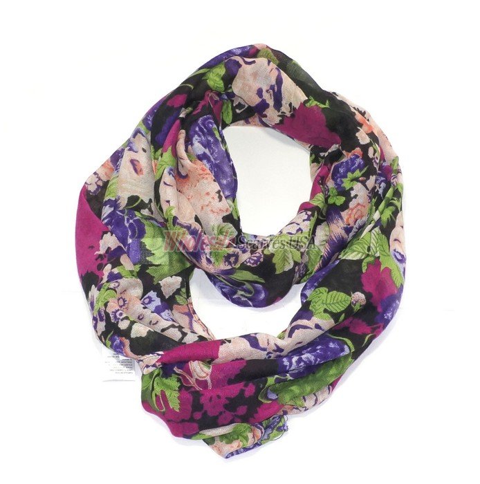 (image for) Premium Infinity Print Scarf S0097 Purple