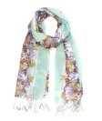 (image for) Premium Floral Print Scarf S0102 Tiffany Blue