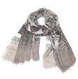 (image for) Premium Pattern Print Scarf S0103 Grey