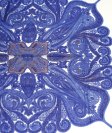 (image for) Premium Wool Blend Print Scarf S0106 Blue