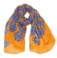 (image for) Premium Pattern Print Scarf S0112 Blue