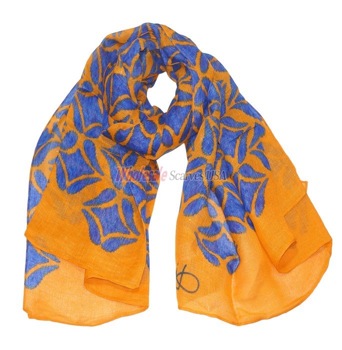 (image for) Premium Pattern Print Scarf S0112 Blue