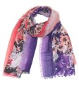 (image for) Premium Paisley Floral Print Scarf S0114 Purple