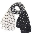 (image for) Premium Dot Print Scarf S0118 Black White