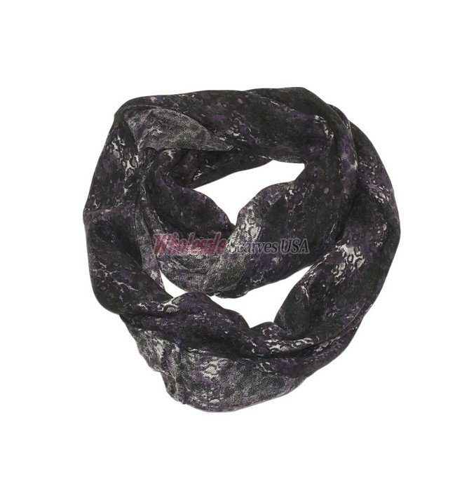 (image for) Premium Infinity Print Scarf S0122 Purple