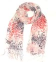 (image for) Premium Floral Print Scarf S0123 Red