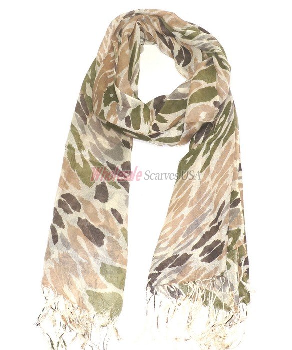 (image for) Premium Animal Print Scarf S0124 Green