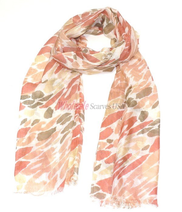 (image for) Premium Animal Print Scarf S0125 Orange