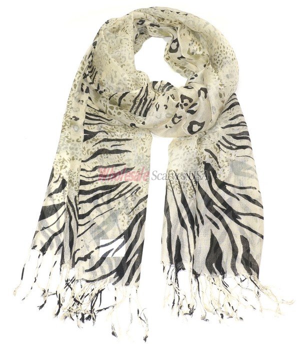 (image for) Premium Animal Print Scarf S0126 Black