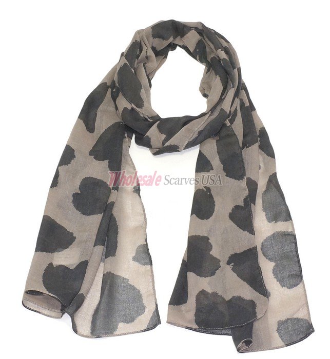 (image for) Premium Pattern Print Scarf S0130 Black