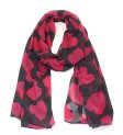 (image for) Premium Pattern Print Scarf S0130 Hot Pink