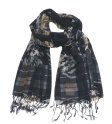 (image for) Premium Floral Print Scarf S0132 Black