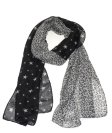 (image for) Premium Pattern Print Scarf S0133 Black
