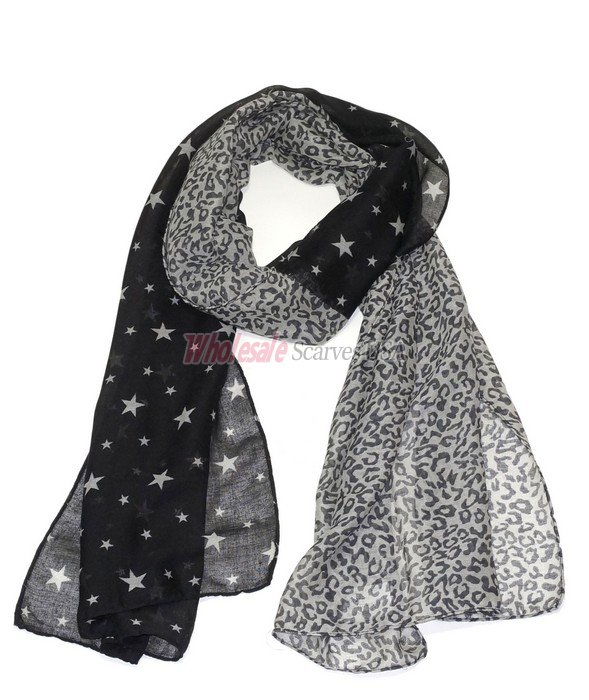 (image for) Premium Pattern Print Scarf S0133 Black