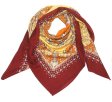 (image for) Premium Wool Blend Print Wrap S0143 Dark Red