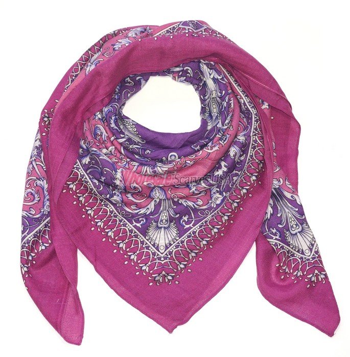 (image for) Premium Wool Blend Print Wrap S0143 Pink