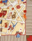 (image for) Premium Wool Blend Print Scarf S0145 Brown