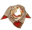 (image for) Premium Wool Blend Print Scarf S0145 Brown