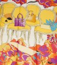 (image for) Premium Wool Blend Print Scarf S0146 Orange