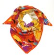 (image for) Premium Wool Blend Print Scarf S0146 Orange