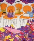 (image for) Premium Wool Blend Print Scarf S0146 Purple